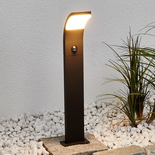 Lucande Timm LED tuinpadverlichting, sensor, 60 cm, antraciet, IP54