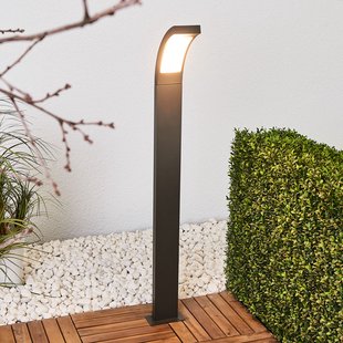Lucande Juvia LED tuinpadverlichting, 100cm, antraciet, metaal, IP54