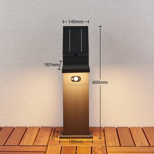 Lucande LED-zonnegolflamp Silvan, 60 cm, sensor, antraciet Lucande LED-zonnegolflamp Silvan, 60 cm, sensor, antraciet