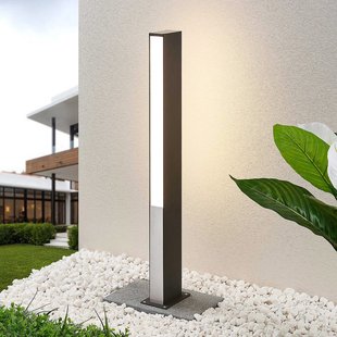 Lucande Aegisa LED tuinpadverlichting, 80 cm, antraciet, metaal, IP54