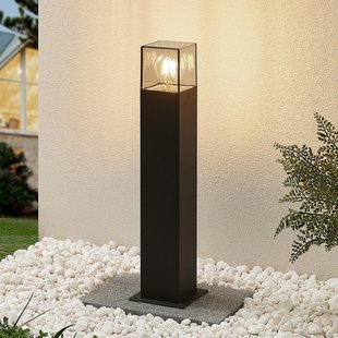 Lucande Keke sokkellamp, hoogte 50 cm, antraciet, aluminium