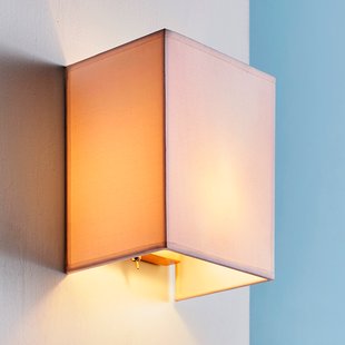 Lindby Hoekige, stoffen wandlamp Annalisa in wit