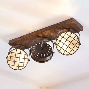 Lindby spot Tamin, 48 cm, roestkleurig, 3-lamps, glas