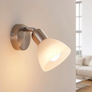 Lindby Wandlamp Paulina, nikkel gesatineerd