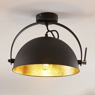 Lindby Plafondlamp Muriel, zwart-goud