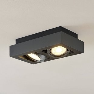 Arcchio plafondspot Ronka, 34 cm, 2-lamps, grijs, GU10 Arcchio plafondspot Ronka, 34 cm, 2-lamps, grijs, GU10