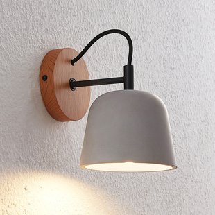 Wandlamp Lucande Kalinda, grijs, beton, 20 cm hoog, E14