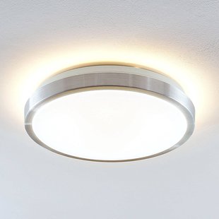 Lindby LED plafondlamp Emelie, Ø 35 cm, aluminiumkleurig, metaal