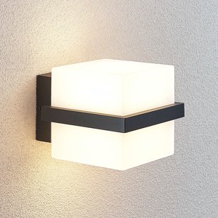 Lindby LED buitenwandlamp Auron, kubusvormig