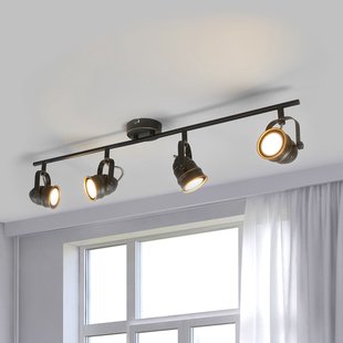 Lindby plafondspot Leonor, 4-lamps, zwart, metaal, 78 cm Lindby plafondspot Leonor, 4-lamps, zwart, metaal, 78 cm