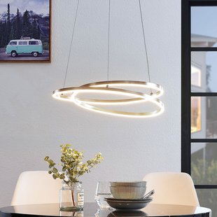 Lindby LED hanglamp Davian, nikkelkleurig, Ø 49 cm, dimbaar Lindby LED hanglamp Davian, nikkelkleurig, Ø 49 cm, dimbaar