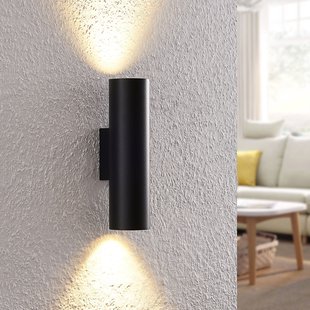 Arcchio wandlamp Brinja, zwart, metaal, up/down, GU10