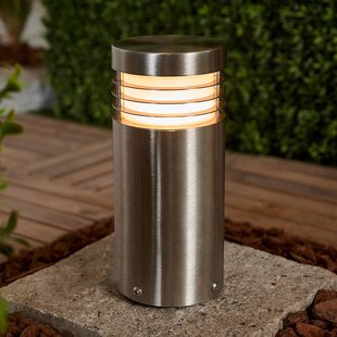 Arcchio sokkellamp Caramia, 23 cm, roestvrij staal, zeewaterbestendig