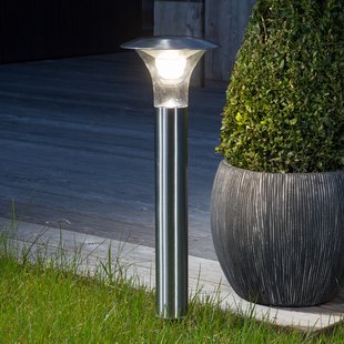 Lindby Solar LED grondspies lamp Jolin, 66 cm, roestvrij staal