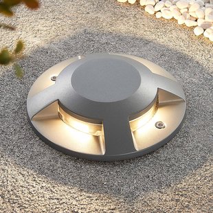 Lucande LED-grondspot Jeffrey, zilver, 4 lichtuitgangen Lucande LED-grondspot Jeffrey, zilver, 4 lichtuitgangen
