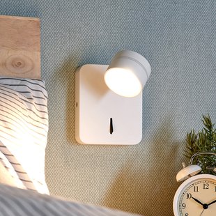 Lucande Beweegbare witte LED wandlamp Vidda met schakelaar