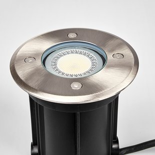 Lindby grondspot inbouwlamp Insa, Ø11cm, roestvrij staal, GU10, IP67