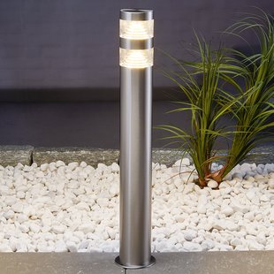 Lindby LED tuinpadverlichting Lanea, 60 cm, grijs, roestvrij staal, IP44