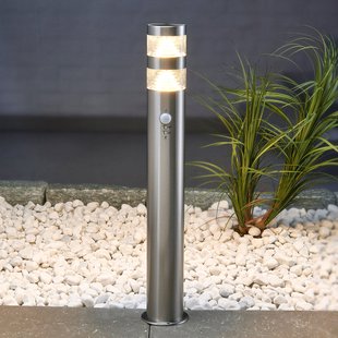 Lindby LED tuinpadverlichting Lanea, 60 cm, grijs, sensor, IP44
