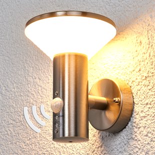 Lindby Bewegingsmelder wandlamp Tiga voor buiten, LED Lindby Bewegingsmelder wandlamp Tiga voor buiten, LED