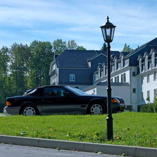 Albert Leuchten Lantaarnpaal 4147 zwart met kathedraalglas