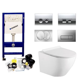 Geberit UP100 Toiletset Compleet | Inbouwreservoir | Mudo Randloos | Drukplaat