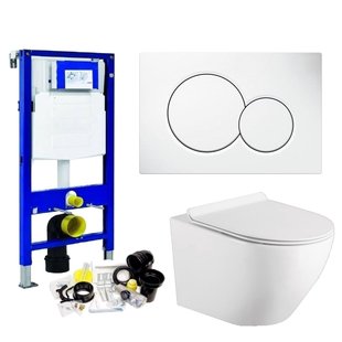 Geberit UP320 Toiletset Compleet | Inbouwreservoir | Mudo Randloos | Drukplaat