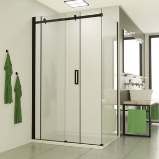 Douchecabine BWS Supreme 120x80 cm Nano Coating Mat Zwart Profiel