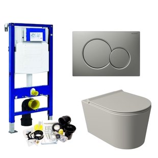 Geberit UP320 Toiletset Wandcloset Salenzi Civita Mat Grijs met Sigma 01 Drukplaat