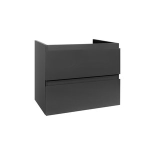 Badkamermeubelset BWS Sally 60 cm Twee Soft-Close Lades Hoogglans Grijs