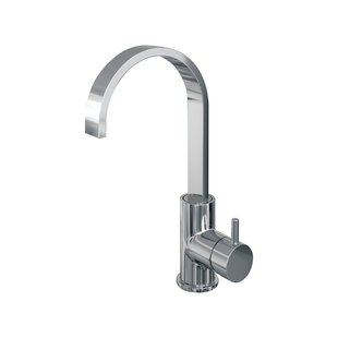 Wastafelmengkraan Brauer Chrome Edition Coldstart Opbouw Hoog Plat Gebogen Korte Ronde Hendel Chroom