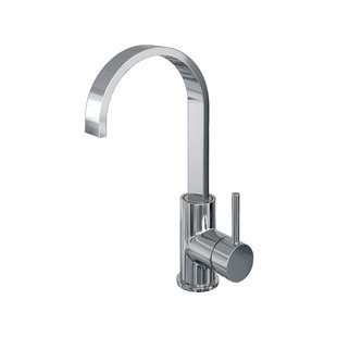 Wastafelmengkraan Brauer Chrome Edition Coldstart Opbouw Hoog Plat Gebogen Ronde Hendel Chroom