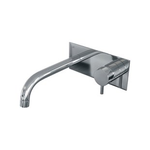 Inbouw Wastafelmengkraan Brauer Chrome Edition Coldstart Gebogen Uitloop Korte Ronde Hendel Rechts Chroom Met Afdekplaat