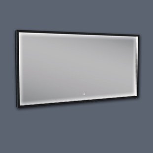 Badkamerspiegel BWS Miami LED Verlichting Mat Zwart 120x60 cm