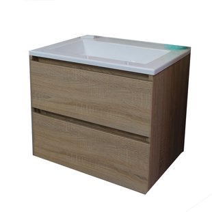 Badkamermeubel BWS Pepper Acryl Wastafel Zonder Kraangat 60x55x46 cm Eiken