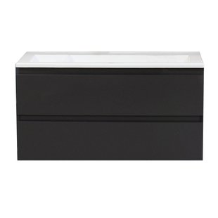 Badkamermeubel BWS Pepper Acryl Wastafel Zonder Kraangat 100x55x46 cm Antraciet