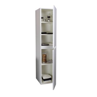 Badmeubelkast BWS Pepper Hoge Kast Greeploos 2 Deuren 145x30x30 cm Wit