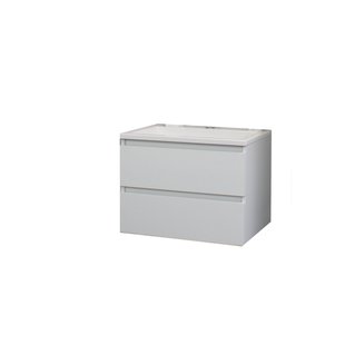 Badkamermeubel BWS Pepper Acryl Wastafel Met Kraangat Inclusief Spiegel 60x55x46 cm Wit