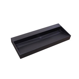 Wastafel Sanilux Quartz Trend 120x47x12 cm Enkele Spoelbak Mat Zwart (0 kraangaten)