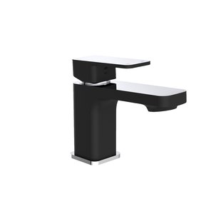 Wastafelkraan Schutte Raven Mengkraan Eéngreeps Chroom Zwart Met Click Waste