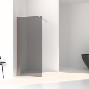 BWS Inloopdouche Slim | Rookglas Anti-Kalk Coating | Brushed Copper Profiel (alle maten)