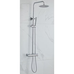 Opbouw Regendouche Set BWS Talpa Hoofddouche 30 cm en Staaf Handdouche Chroom Opbouw Regendouche Set BWS Talpa Hoofddouche 30 cm en Staaf Handdouche Chroom