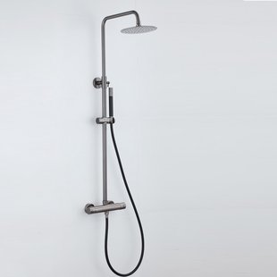 Opbouw Regendouche Set BWS Exclusive Pro Ronde Hoofddouche 30 cm Gunmetal