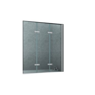 Badwand BWS Danielle 130x140 cm Helder Glas Aluminium Chroom Profiel