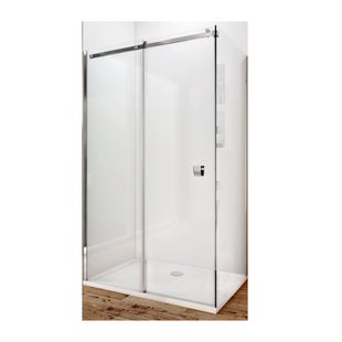 Douchecabine Lacus Pantella met Schuifdeur en Vaste Zijwand Helder Glas Anti-Kalk Chroom (alle maten)