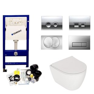 Geberit UP100 Toiletset set64 Plieger Lima met Delta drukplaat