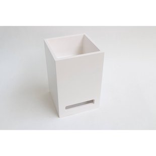 INK Fontein Skyscraper Polystone Zonder Kraangat Inclusief Handdoek Uitsparing En Verzonken Plug Glans Wit 20x20x30 cm