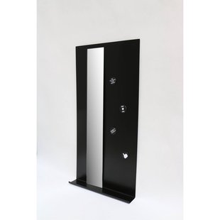 INK Fonteinplanchet Note Staal Inclusief Spiegel Mat Zwart 36x72 cm