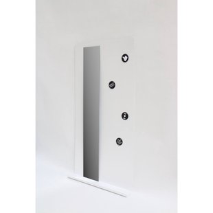 INK Fonteinplanchet Note Staal Glans Wit Inclusief Spiegel Rookglas 36x72 cm