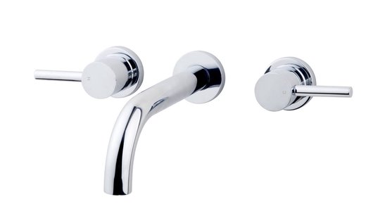 Wastafelkraan Wiesbaden Caral 2-Knops Chroom (Inclusief inbouwdeel)